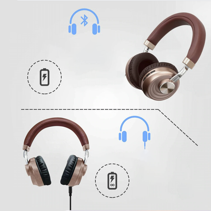 Casque bluetooth super bass  noir  avec support carte TF et entrée jack