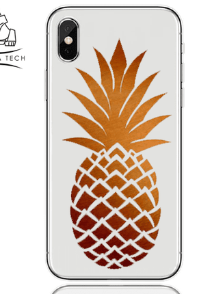 Coque En Gel Gorilla Tech Summer Edition Ananas Or Pour Apple iPhone XS Max