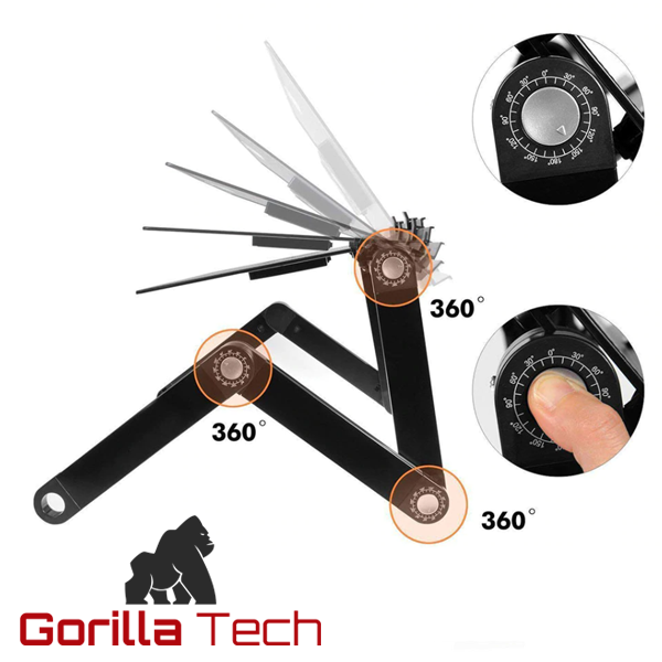 Support Gorilla Tech noir pour ordinateur portable réglable avec ventilateur et tapis (GTX3APRO)