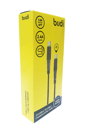 Cable Budi noir qualité premium pour Type C - Type C