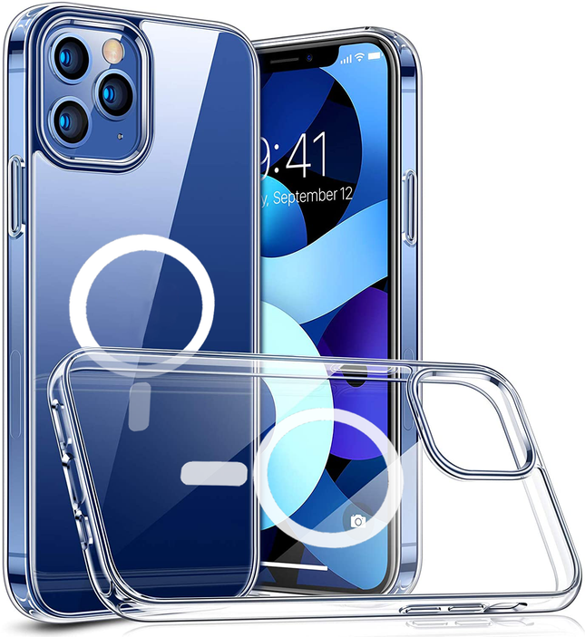 Coque Magsafe Transparent Support de recharge sans fil pour Apple iPhone 14 Pro