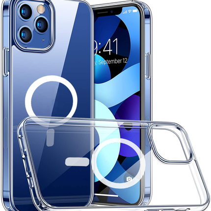 Coque Magsafe Transparent Support De Recharge Sans Fil Pour Apple iPhone  15 Pro Max