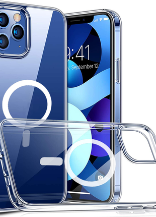 Coque Magsafe Transparent Support de recharge sans fil pour Apple iPhone 13 Pro