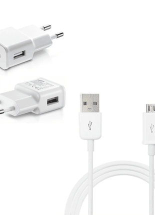 Adaptateur secteur 2A avec cable micro usb blanc pour Samsung