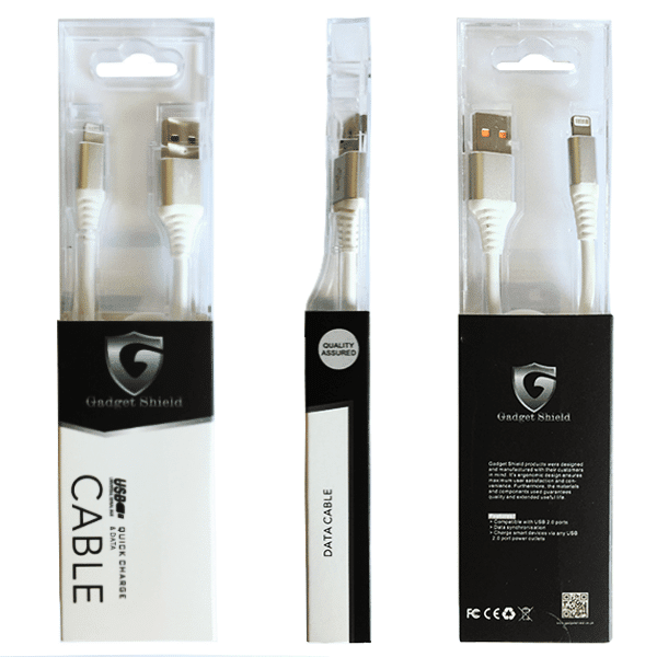 Gadget shield white iphone cable
