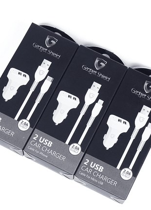 Chargeur Voiture / Prise Allume Cigare Gadget Shield Fast Charger 2 Entrées Avec Cable Type C