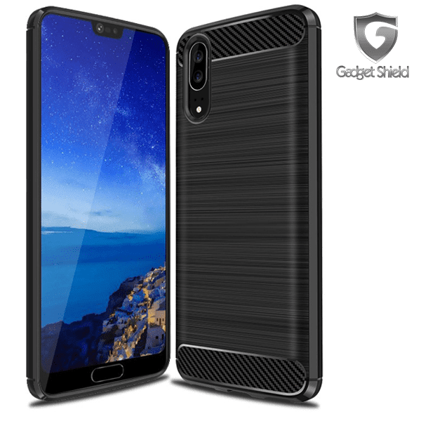 Coque en gel Gadget Shield carbon fiber noir pour Huawei honor 8X