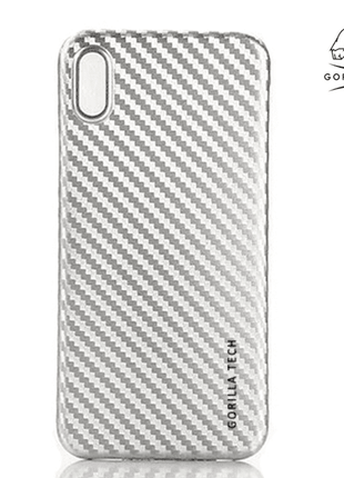 Coque en gel Gorilla Tech fiber carbon argent pour Samsung Galaxy s8