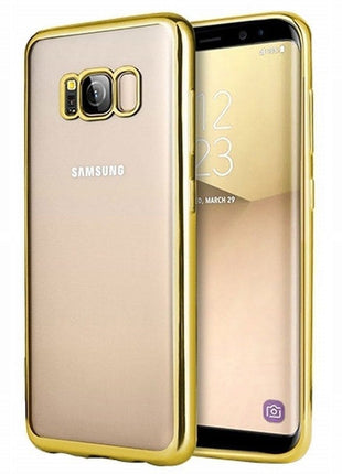 Coque en gel contour chromé or pour galaxy s8 plus