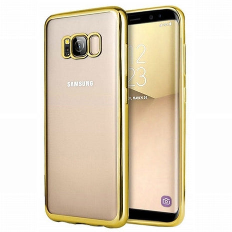 Coque en gel contour chromé or pour galaxy s8 plus