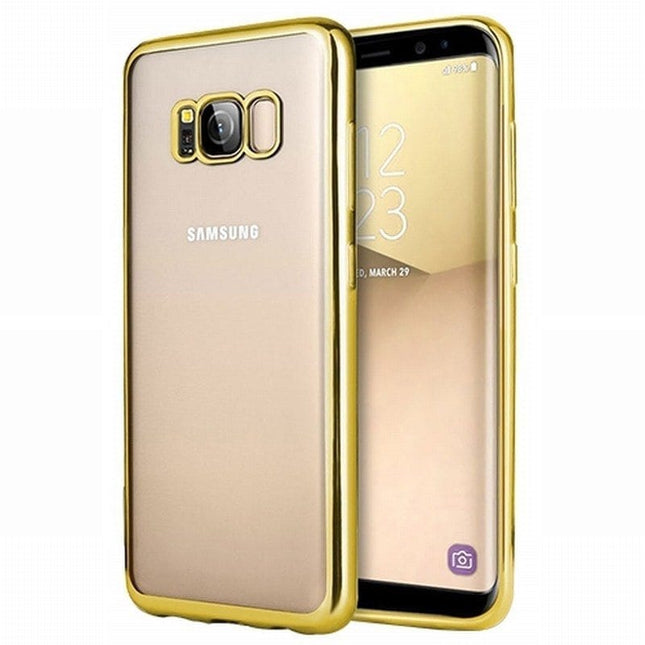 Coque en gel contour chromé or pour galaxy s8 plus