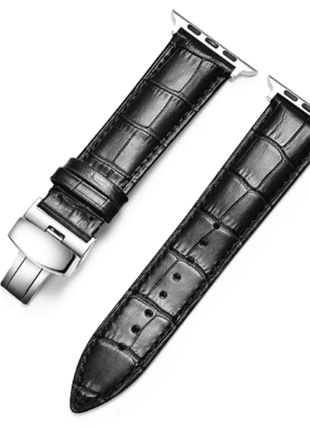 Bracelet en cuir noir pour Apple Watch 42/44mm