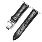 Bracelet en cuir noir pour Apple Watch 42/44mm