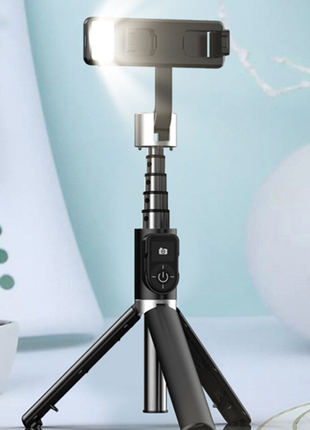 Selfie stick/trépied avec flash 360 bluetooth noir (qualité premium)