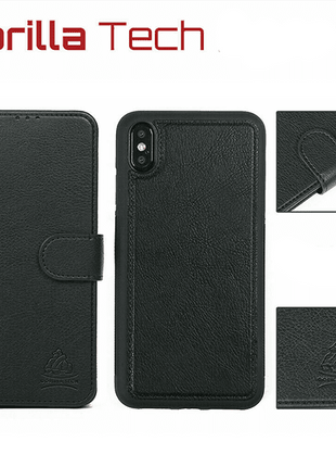 Etui Portefeuille premium Gorilla Tech 2 en 1 (étui+coque) Noir Pour Apple iPhone 11 Pro Max