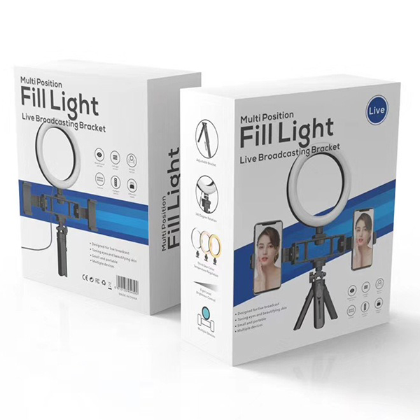 Selfie stick/trépied bluetooth LED avec 2 supports pour smartphone noir (qualité premium)
