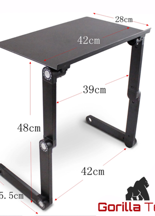 Support Gorilla Tech argent pour ordinateur portable réglable avec ventilateur et tapis (GTT8)