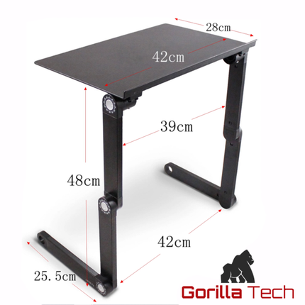 Support Gorilla Tech argent pour ordinateur portable réglable avec ventilateur et tapis (GTT8)