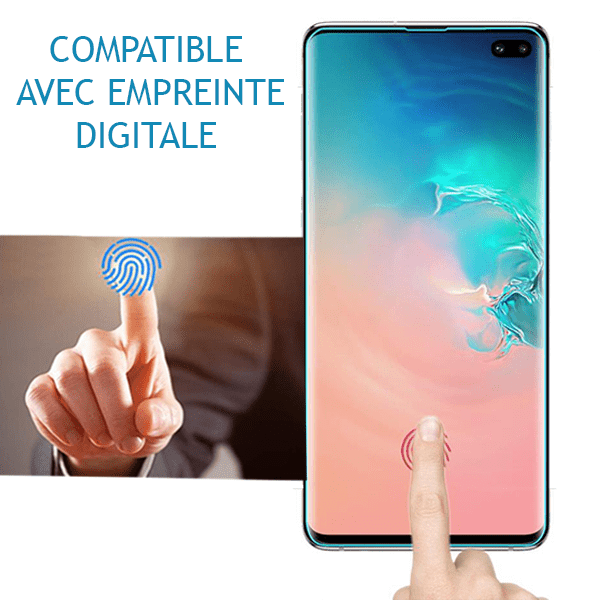 Film en verre incurvé full glue UV pour Samsung Galaxy S10