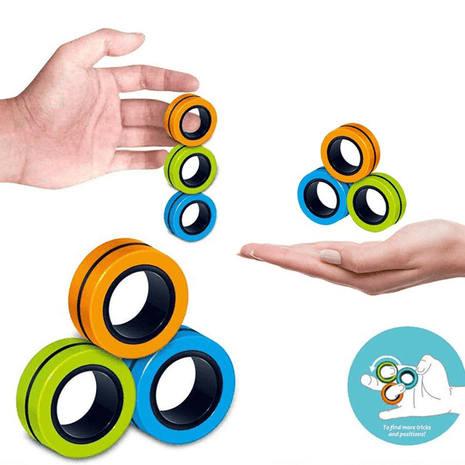 Box of 24 anti-stress  ring magnetic
