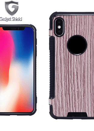 Coque Wood Gel Gadget Shield Marron Clair Pour Apple iPhone X/XS