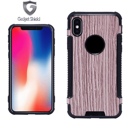 Coque Wood Gel Gadget Shield Marron Clair Pour Apple iPhone X/XS