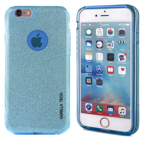 Coque glitter gel Gorilla Tech bleu pour apple iphone 5/5s