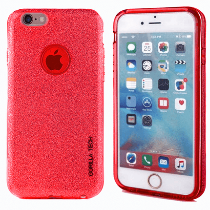 Coque Glitter Gel Gorilla Tech Rouge Pour Apple iPhone X/XS