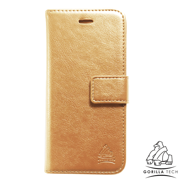 etui portefeuille or chromé gorilla tech pour samsung galaxy s8