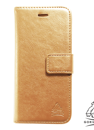 etui portefeuille or chromé gorilla tech pour samsung galaxy a3 2017