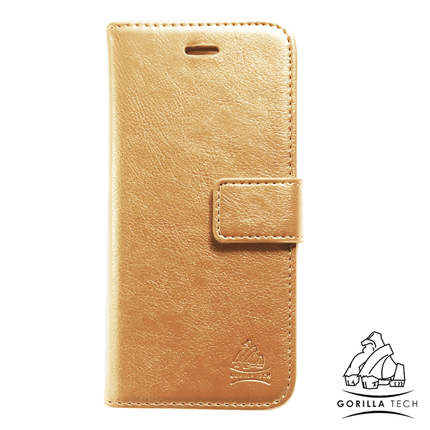etui portefeuille or chromé gorilla tech pour samsung galaxy s8 plus