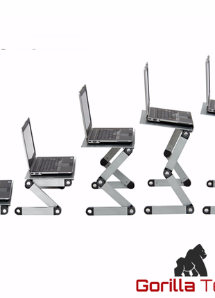 Support Gorilla Tech argent pour ordinateur portable réglable avec ventilateur et tapis (GTT8)