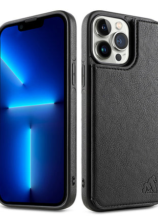 Etui portefeuille Gorilla Tech premium en cuir noir avec porte carte intégré pour Apple iPhone 13 Pro