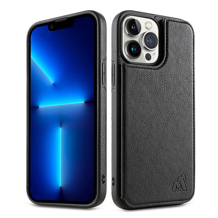 Etui portefeuille Gorilla Tech premium en cuir noir avec porte carte intégré pour Apple iPhone 12 Pro max