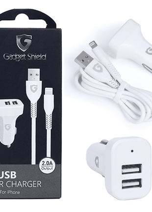 Chargeur Voiture/Prise Allume Cigare Gadget Shield Fast Charger 2 Entrées Avec Cable iPhone/iPad