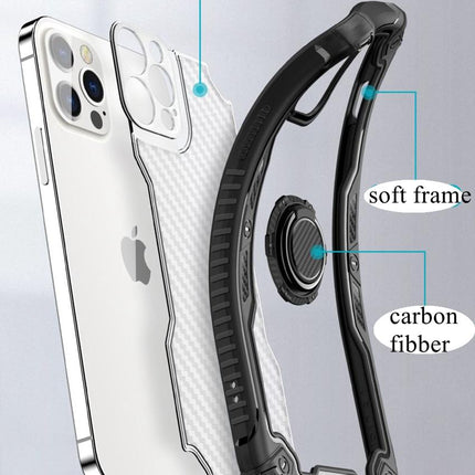 Coque En Carbon Noir- Transparent Ring shockproof   pour Apple iPhone 13