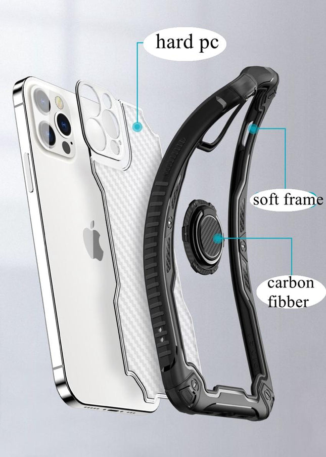 Coque En Carbon Noir- Transparent Ring shockproof   pour Apple iPhone 13