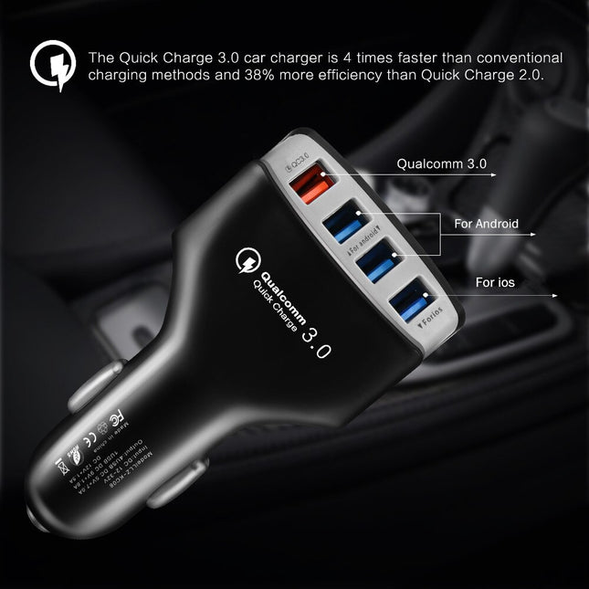 Chargeur voiture / Prise Allume Ccigare Noir 7A quick charge