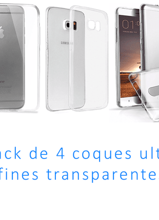 Pack de 4 coques ultra fines tansparentes pour samsung galaxy s6 edge