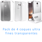 Pack de 4 coques ultra fines tansparentes pour samsung galaxy s6 edge