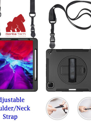 Étui Survivor Avec Stand Rotation 360° Gorilla Tech Noir Pour (Strap et Porte Stylo) iPad Pro 12.9" (2022/2021/2020/2018) Universal