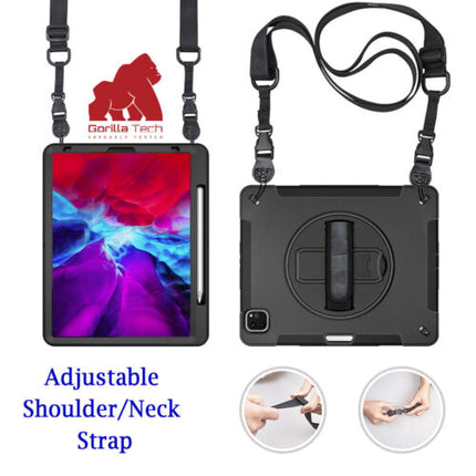 Étui Gorilla Tech Survivor Avec Stand Rotating 360° Noir Pour iPad 10.9 (2022) 10th Gen (Strap et Porte Stylo)