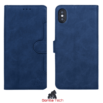 Etui Portefeuille Premium Gorilla Tech Bleu Pour Apple iPhone 16 Plus