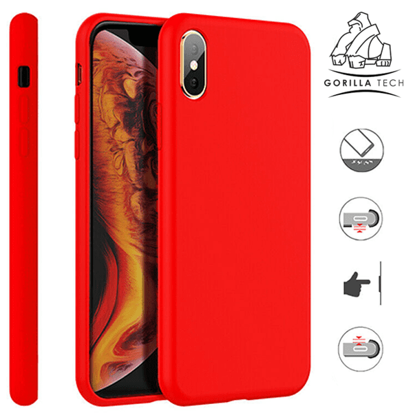 Coque en silicone Gorilla Tech rouge qualité premium pour Apple iPhone XR