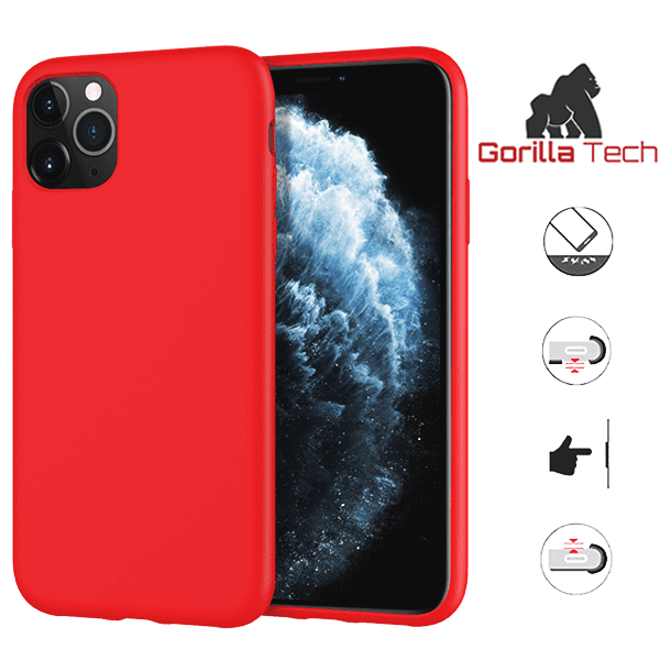 Coque En Silicone Gorilla Tech Rouge Qualité Premium Pour Apple iPhone 15 Pro