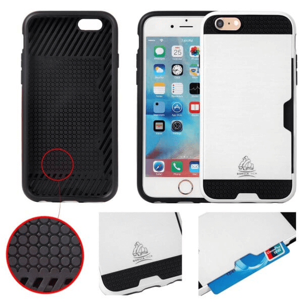 coque Slim ArmorAvec Porte Carte Gorilla Tech Blanc Pour  Apple iPhone 7/8 Plus