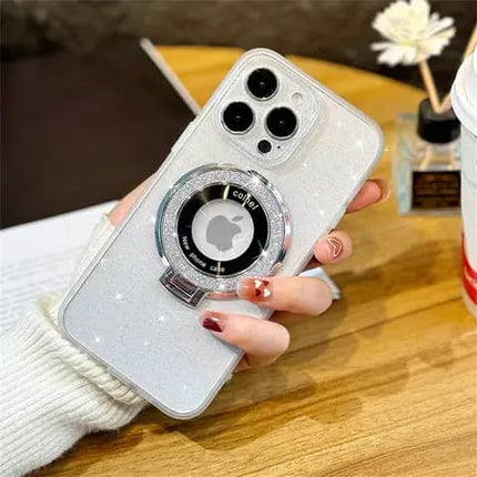 Coque Gorilla Tech  Shadow Ring Glitter Blanc Pour  iPhone 15 Pro