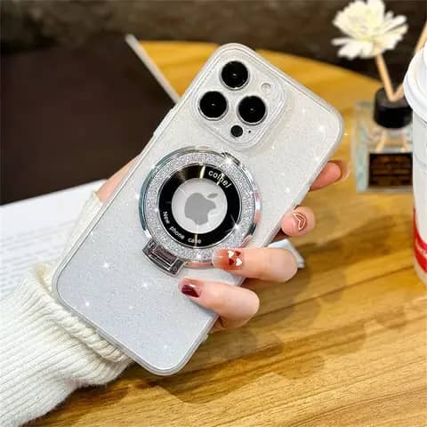 Coque Gorilla Tech  Shadow Ring Glitter Blanc pour iPhone 14 Pro