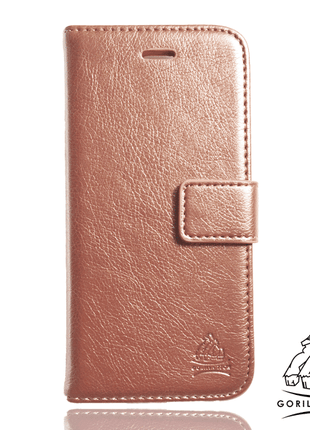 etui portefeuille rose chromé  gorilla tech pour samsung galaxy a3 2017