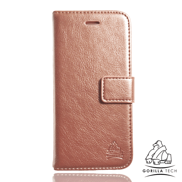 etui portefeuille rose chromé  gorilla tech pour samsung galaxy a3 2017